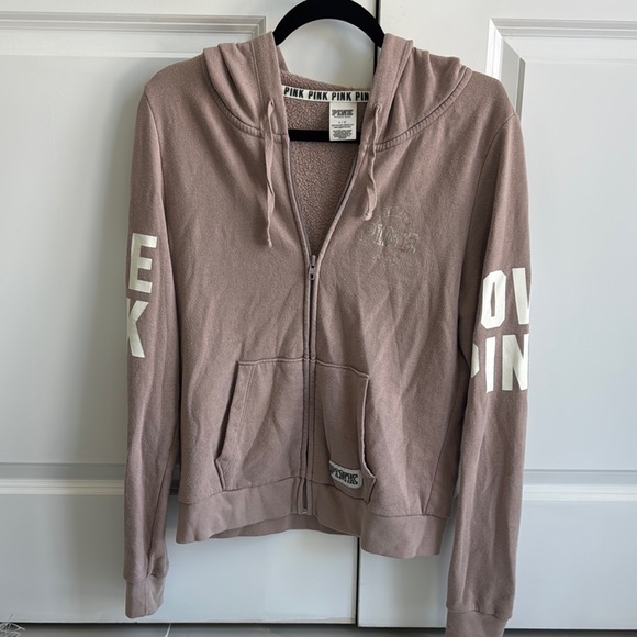 PINK Victoria's Secret Tops - Pink full zippered hoodie